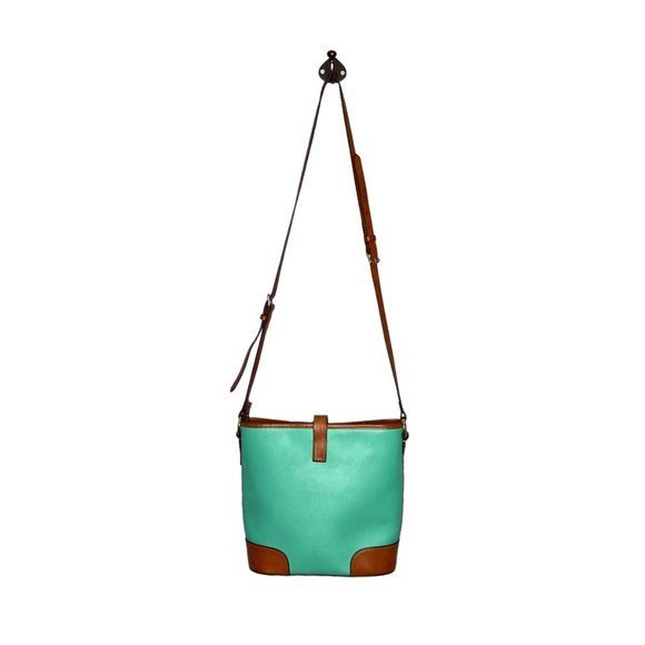 Dooney & Bourke Spearmint Pebble Leather Turn Locket Pocket Bucket Bag Purse - Picture 4 of 13